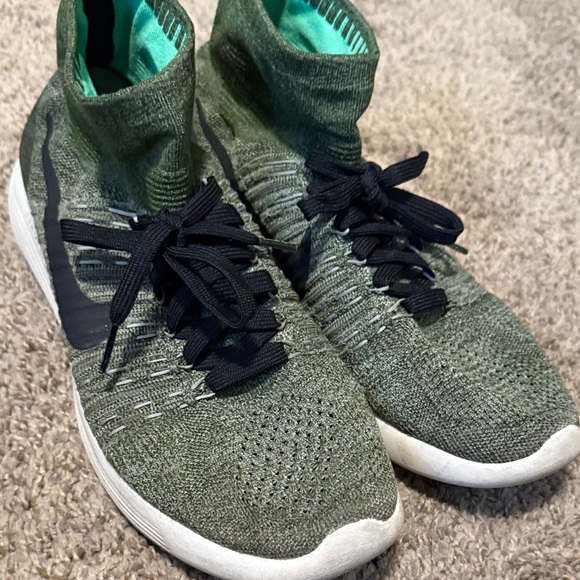 Green Knit Nike High-Top Sneakers - Picture 3 of 7